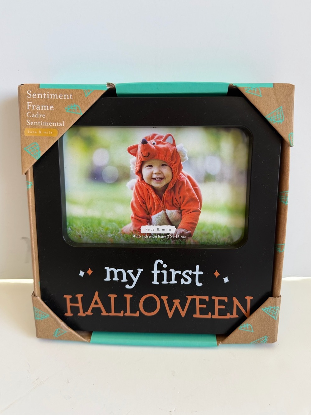 Kate & Milo My First Halloween Baby Photo Frame Black Orange 4x6 7x7 New